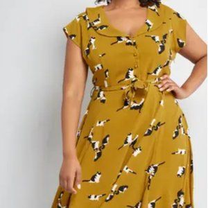 Collectif Cool Cat Retro Swing Dress Sz 12